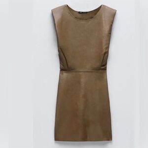 BNWT Zara Real Leather Dress size XS